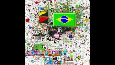 França dominando a bandeira do Brasil - PixelCanvas.io