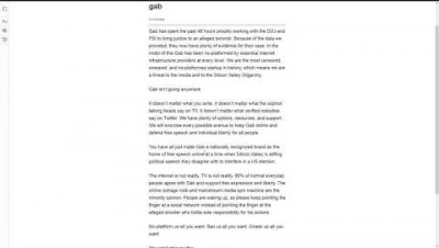 Gab.ai Temporarily Down