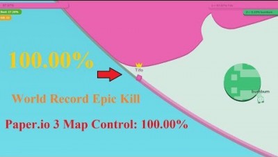 Paper.io 3 Map Control: 100.00% [World Record Epic Kill]