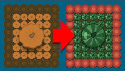 Starve.io Pumpkin Wood Base to Watermelon Reidite Base