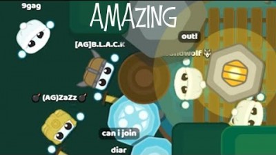 USING TELEPORTATION AND BUILDING DIAMOND BASE ON POND (STARVE IO)
